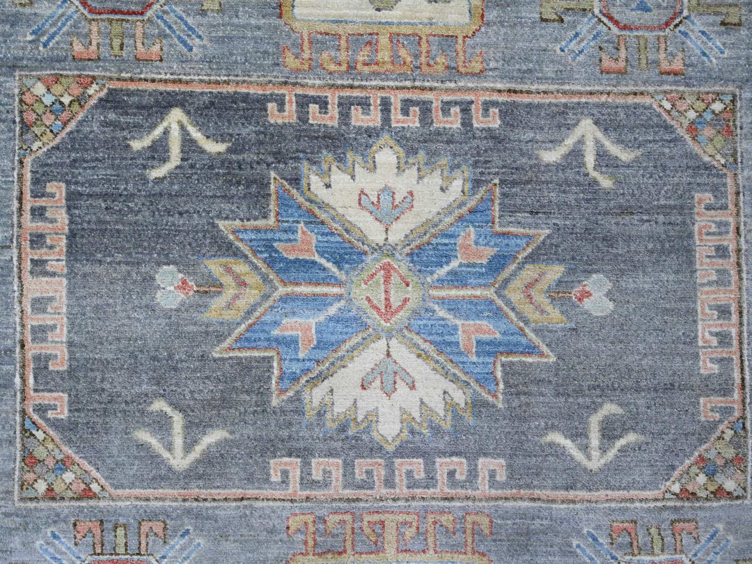 7'8" x 7'11" New Hand Knotted Grey Wool Round Oriental Rug - MOA10289997