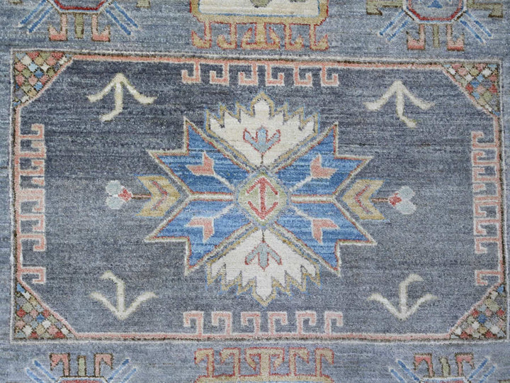 7'8" x 7'11" New Hand Knotted Grey Wool Round Oriental Rug - MOA10289997