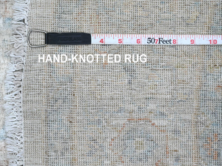 5'8" x 5'9" New Hand Knotted Ivory Wool Round Oriental Rug - MOA10289999