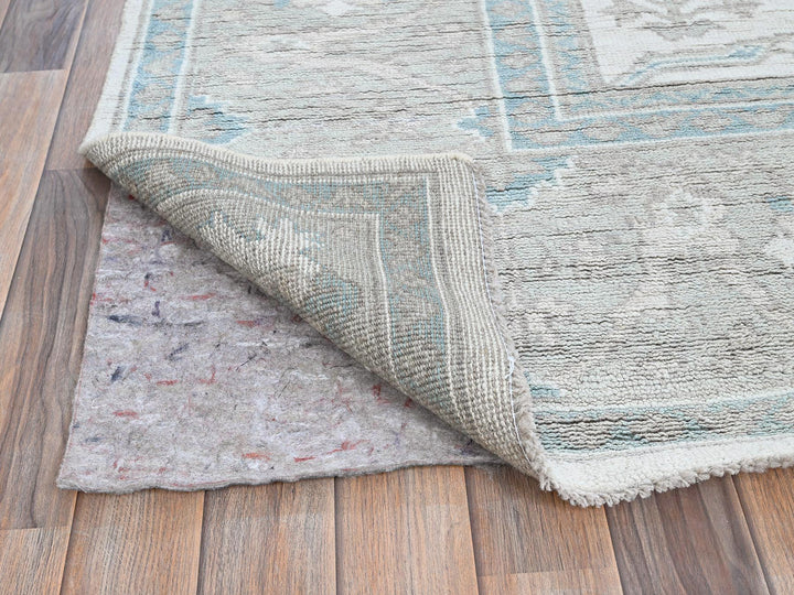 7'11" x 9'8" New Hand Knotted Ivory Wool Rectangle Oriental Rug - MOA102899