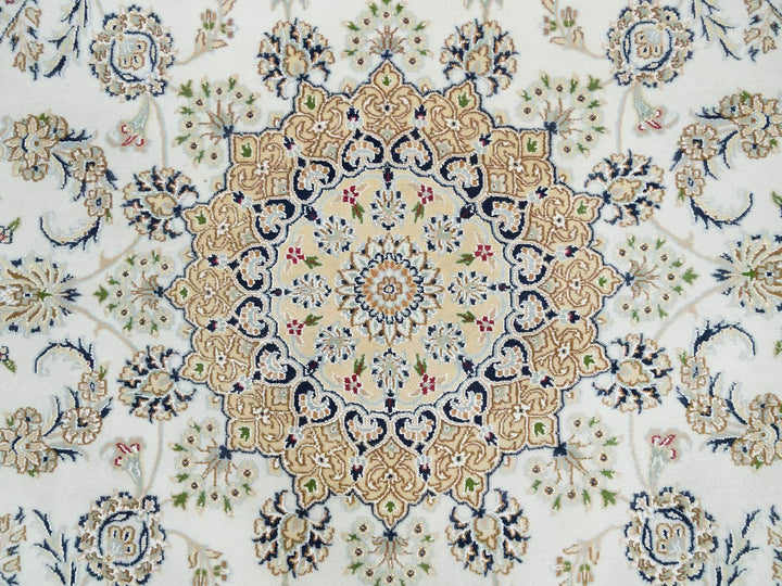 6'5" x 6'5" New Hand Knotted Ivory Wool Round Oriental Rug - MOA10290004