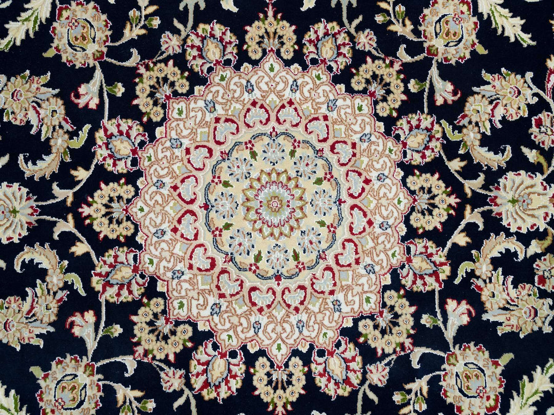 7'10" x 10'1" New Hand Knotted Blue Wool Rectangle Oriental Rug - MOA10290008