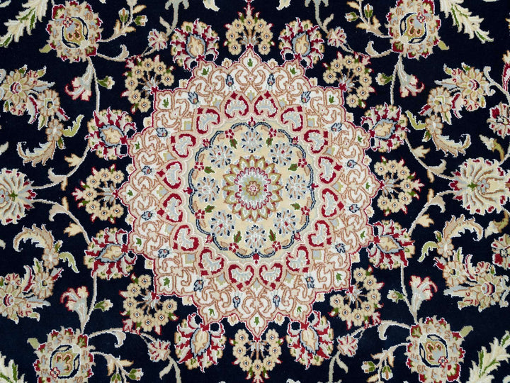 7'10" x 10'1" New Hand Knotted Blue Wool Rectangle Oriental Rug - MOA10290008