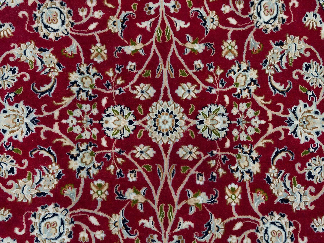 4'10" x 4'10" New Hand Knotted Red Wool Round Oriental Rug - MOA10290018