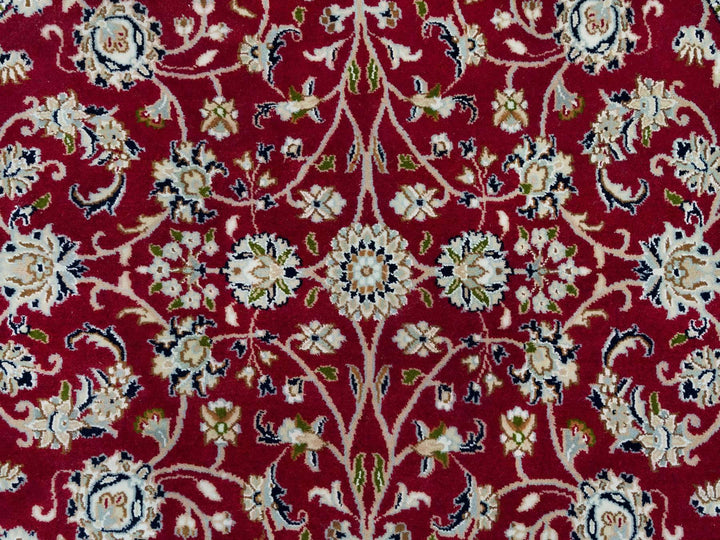 4'10" x 4'10" New Hand Knotted Red Wool Round Oriental Rug - MOA10290018