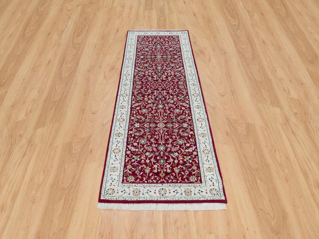 2'9" x 8'2" New Hand Knotted Red Wool Runner Oriental Rug - MOA10290022