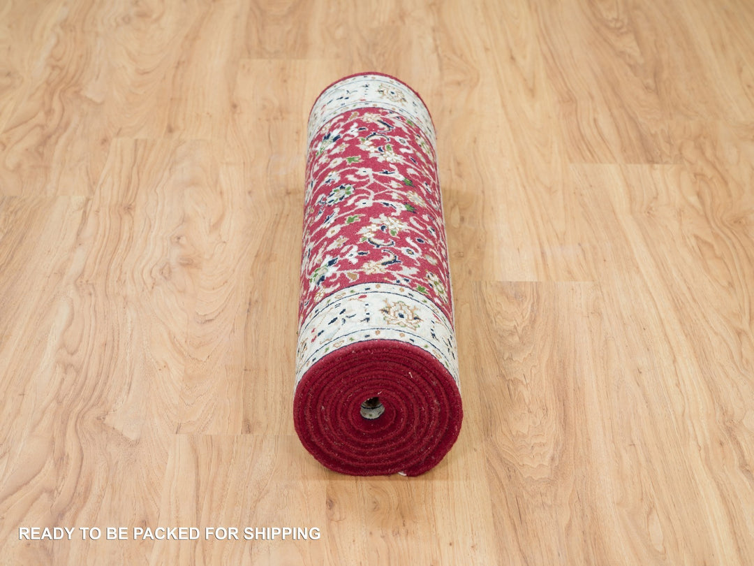 2'9" x 8'2" New Hand Knotted Red Wool Runner Oriental Rug - MOA10290022
