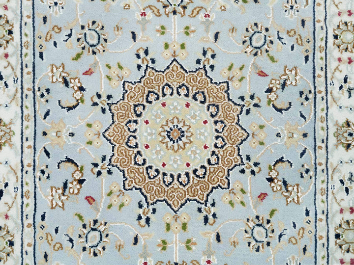 2'9" x 8'4" New Hand Knotted Blue Wool Runner Oriental Rug - MOA10290030