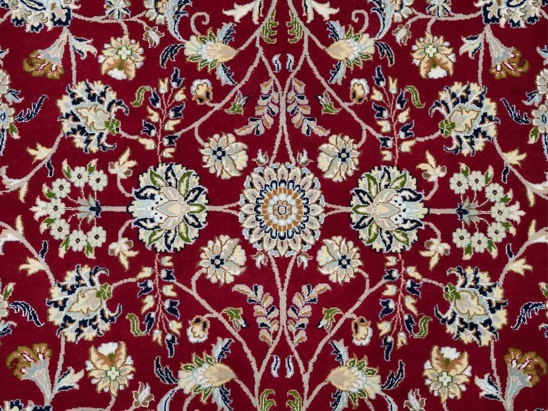 9'8" x 9'8" New Hand Knotted Red Wool Round Oriental Rug - MOA10290050
