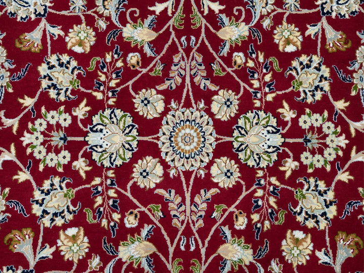 9'8" x 9'8" New Hand Knotted Red Wool Round Oriental Rug - MOA10290050