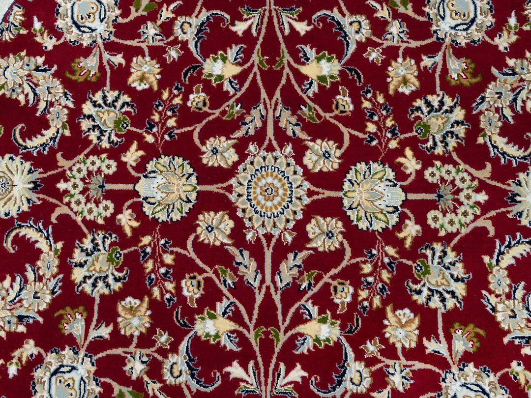 6'0" x 6'0" New Hand Knotted Red Wool Round Oriental Rug - MOA10290052