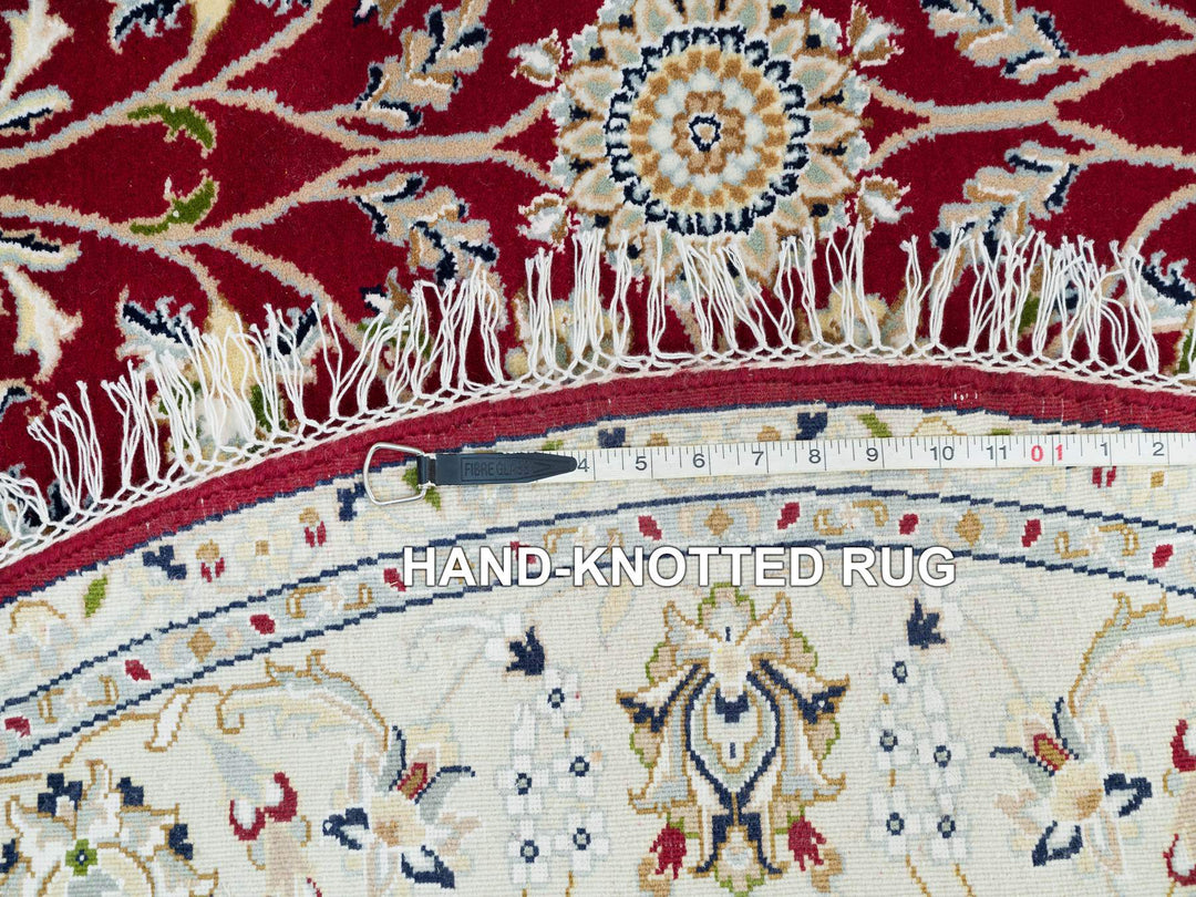6'0" x 6'0" New Hand Knotted Red Wool Round Oriental Rug - MOA10290052