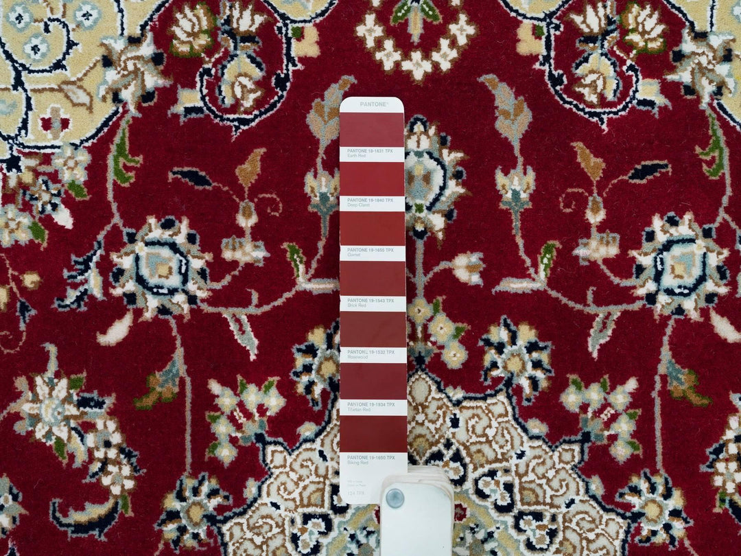 4'1" x 4'1" New Hand Knotted Red Wool Square Oriental Rug - MOA10290057