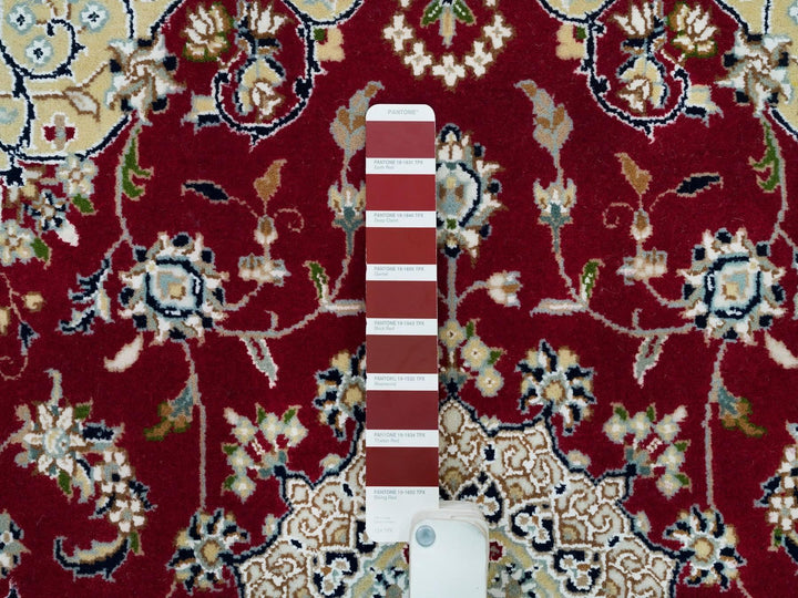 4'1" x 4'1" New Hand Knotted Red Wool Square Oriental Rug - MOA10290057