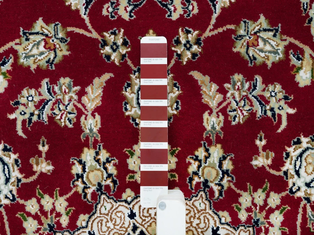 4'6" x 6'10" New Hand Knotted Red Wool Rectangle Oriental Rug - MOA10290062