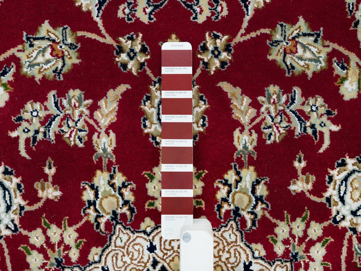 4'6" x 6'10" New Hand Knotted Red Wool Rectangle Oriental Rug - MOA10290062