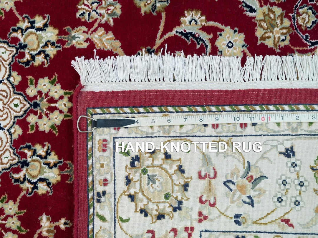4'6" x 6'10" New Hand Knotted Red Wool Rectangle Oriental Rug - MOA10290062