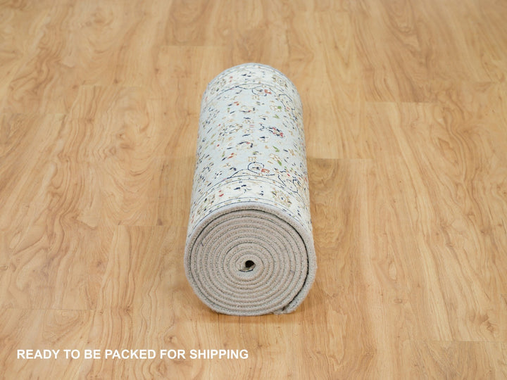 2'9" x 14'0" New Hand Knotted Blue Wool Runner Oriental Rug - MOA10290063