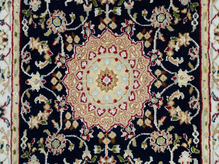 2'8" x 18'5" New Hand Knotted Blue Wool Runner Oriental Rug - MOA10290065