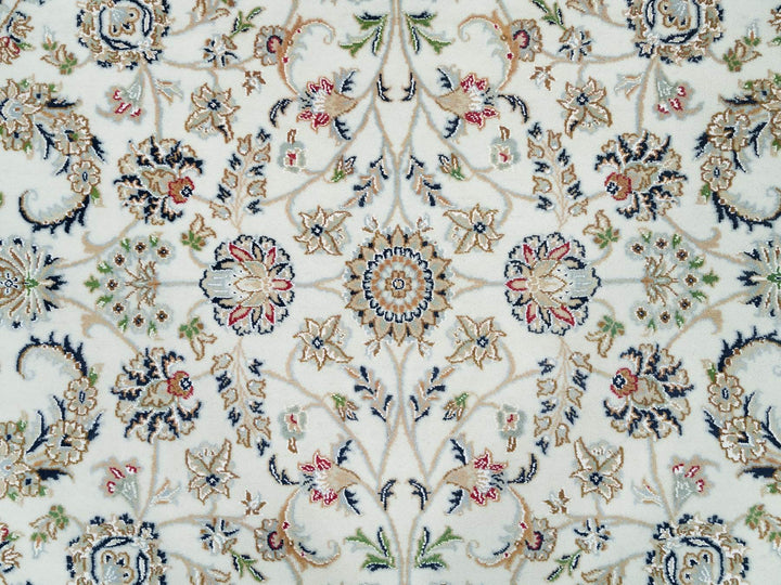 6'0" x 6'0" New Hand Knotted Ivory Wool Round Oriental Rug - MOA10290068