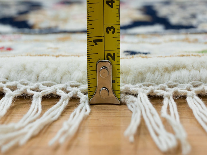 6'0" x 6'0" New Hand Knotted Ivory Wool Round Oriental Rug - MOA10290068