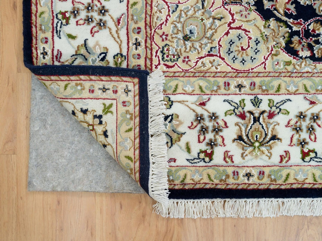 6'3" x 6'0" New Hand Knotted Blue Wool Square Oriental Rug - MOA10290069