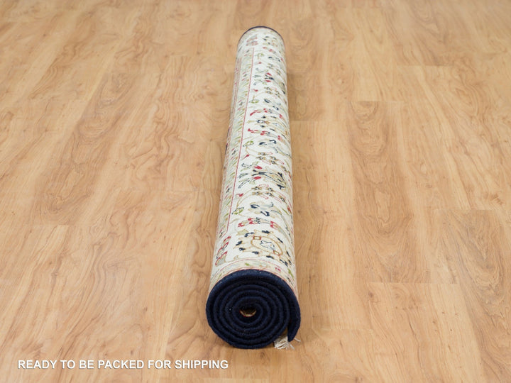6'3" x 6'0" New Hand Knotted Blue Wool Square Oriental Rug - MOA10290069