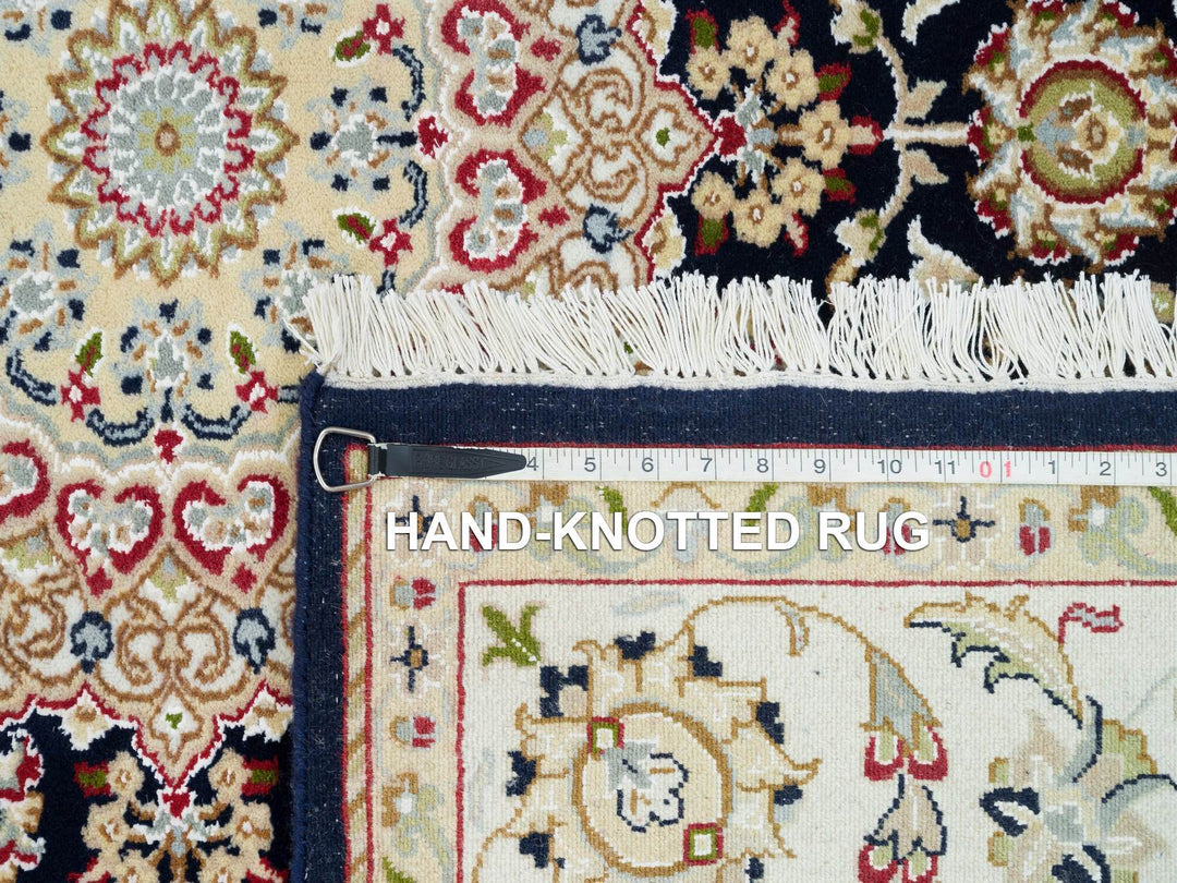 6'3" x 6'0" New Hand Knotted Blue Wool Square Oriental Rug - MOA10290069