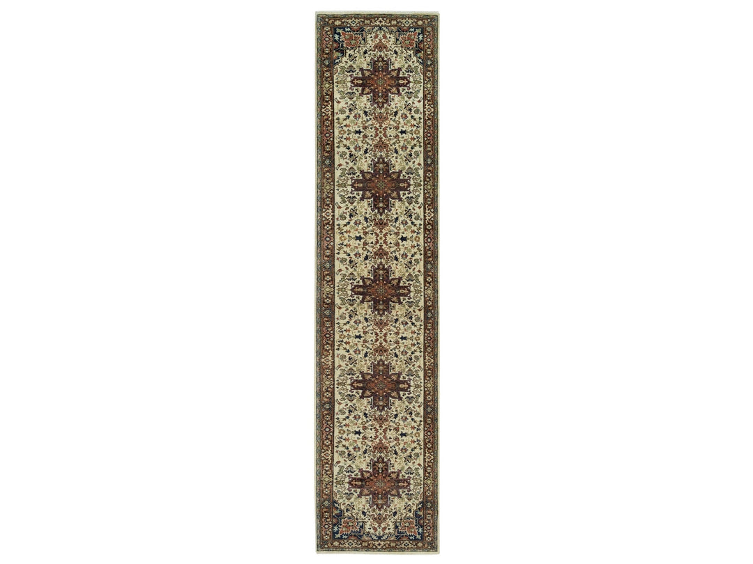 2'8" x 12'3" New Hand Knotted Beige Wool Runner Oriental Rug - MOA10290084