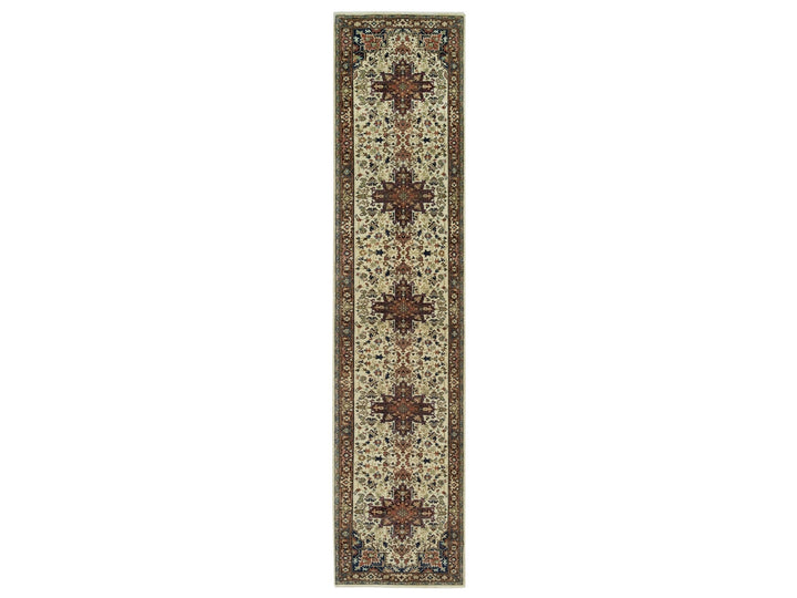 2'8" x 12'3" New Hand Knotted Beige Wool Runner Oriental Rug - MOA10290084