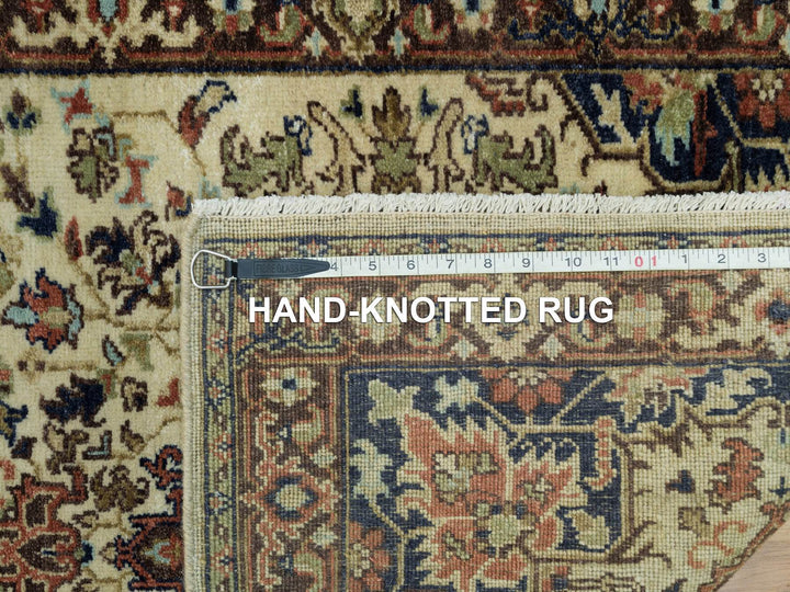 2'8" x 12'3" New Hand Knotted Beige Wool Runner Oriental Rug - MOA10290084