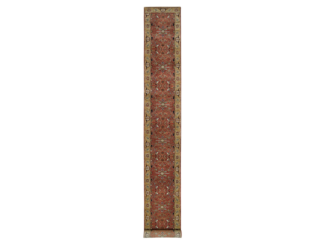 2'6" x 20'0" New Hand Knotted Red Wool Runner Oriental Rug - MOA10290093