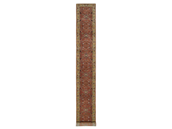 2'6" x 20'0" New Hand Knotted Red Wool Runner Oriental Rug - MOA10290093