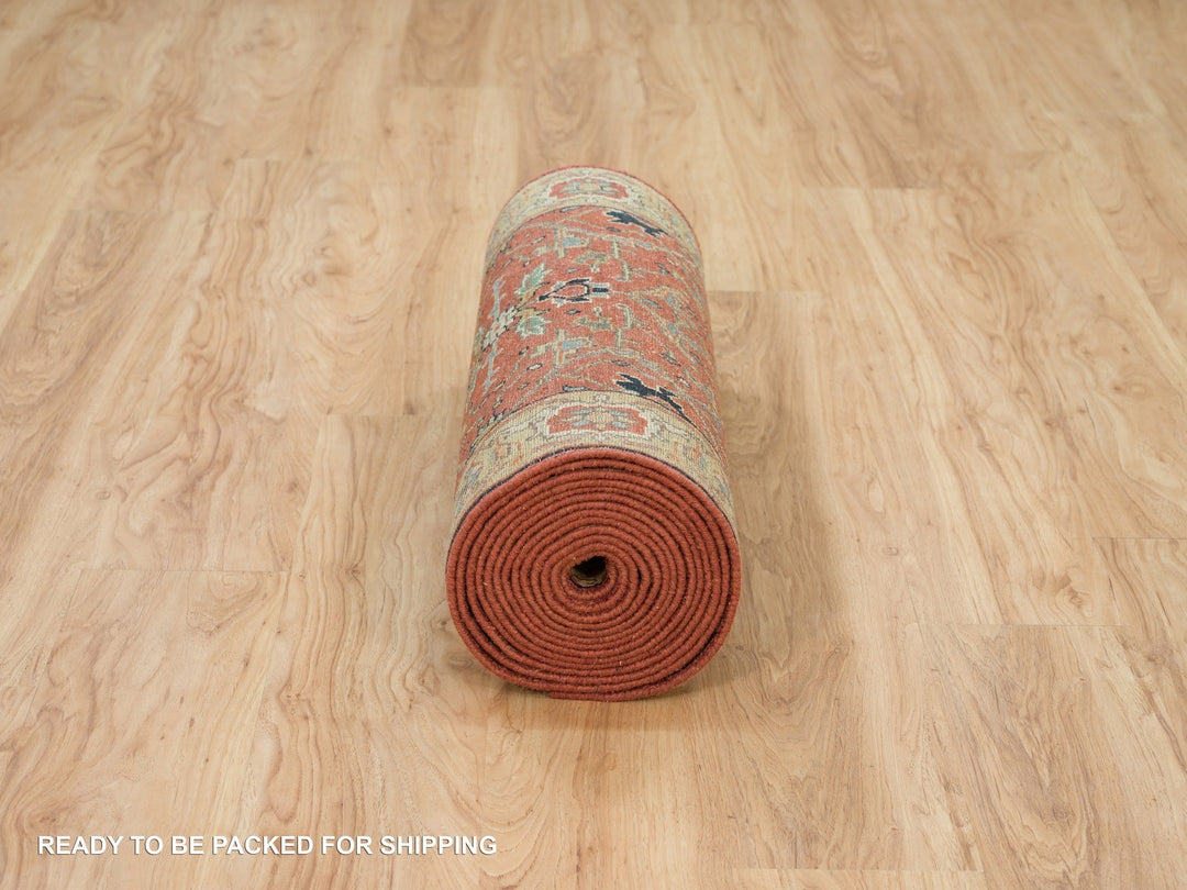 2'6" x 20'0" New Hand Knotted Red Wool Runner Oriental Rug - MOA10290093