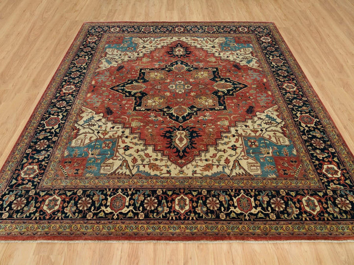 9'10" x 10'2" New Hand Knotted Red Wool Square Oriental Rug - MOA10290103