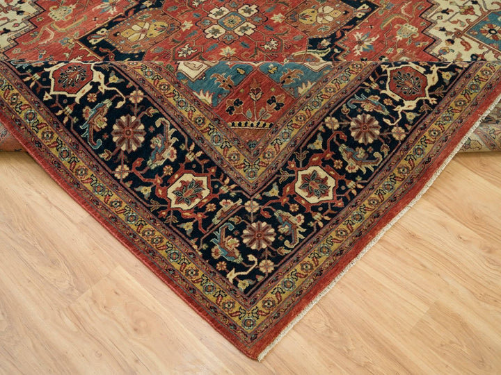 9'10" x 10'2" New Hand Knotted Red Wool Square Oriental Rug - MOA10290103
