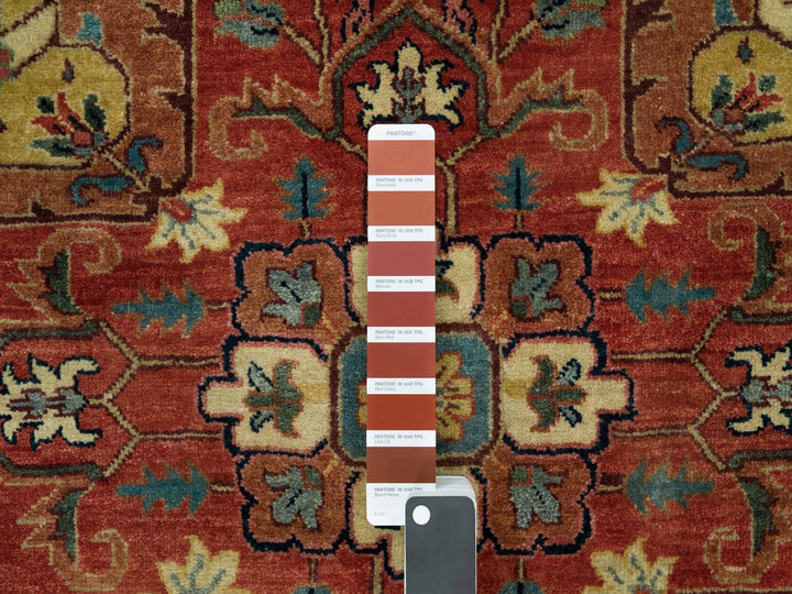 9'10" x 10'2" New Hand Knotted Red Wool Square Oriental Rug - MOA10290103