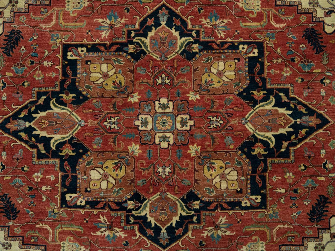 9'10" x 10'2" New Hand Knotted Red Wool Square Oriental Rug - MOA10290103