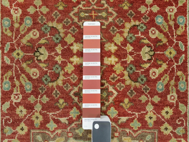 2'7" x 18'0" New Hand Knotted Red Wool Runner Oriental Rug - MOA10290107