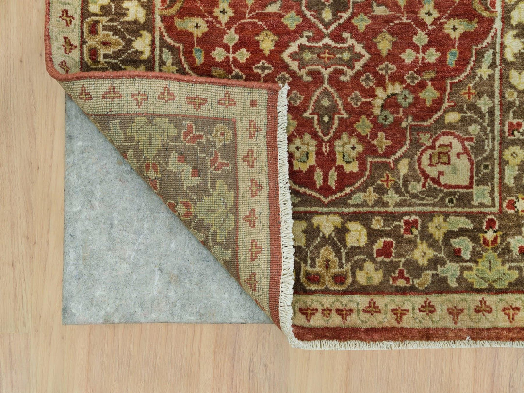 2'6" x 10'1" New Hand Knotted Red Wool Runner Oriental Rug - MOA10290113