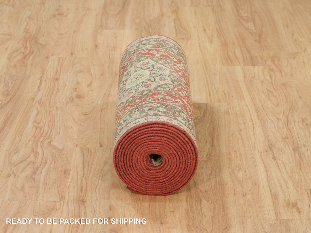 2'7" x 22'0" New Hand Knotted Red Wool Runner Oriental Rug - MOA10290116