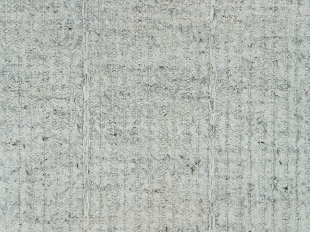 12'0" x 14'10" New Hand Woven Grey Wool Rectangle Oriental Rug - MOA10290120