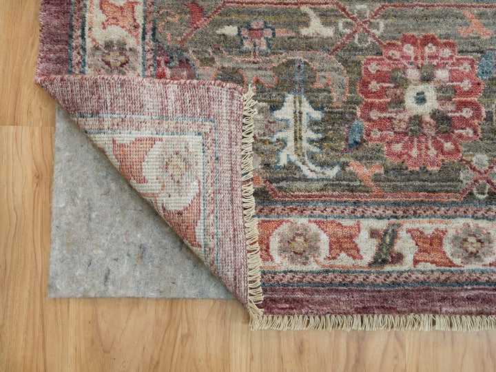 13'8" x 13'9" New Hand Knotted Red Wool Square Oriental Rug - MOA10290136