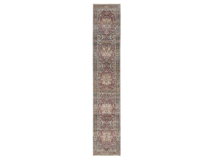 2'7" x 14'0" New Hand Knotted Red Wool Runner Oriental Rug - MOA10290138
