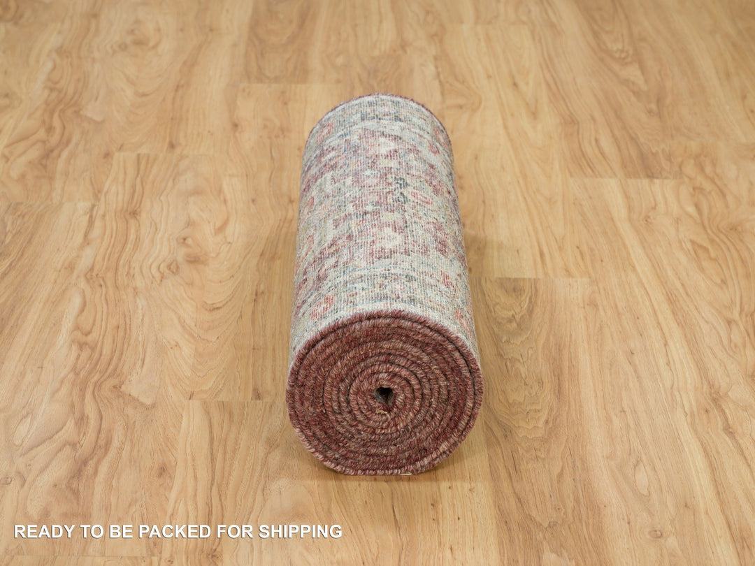 2'7" x 14'0" New Hand Knotted Red Wool Runner Oriental Rug - MOA10290138