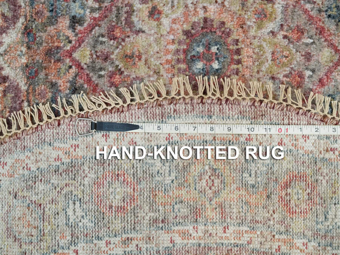5'0" x 5'0" New Hand Knotted Red Wool Round Oriental Rug - MOA10290142