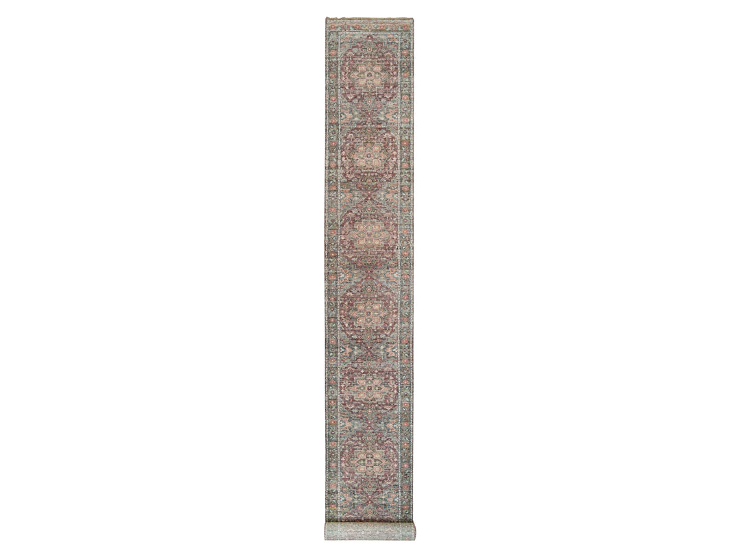 2'6" x 19'8" New Hand Knotted Red Wool Runner Oriental Rug - MOA10290143