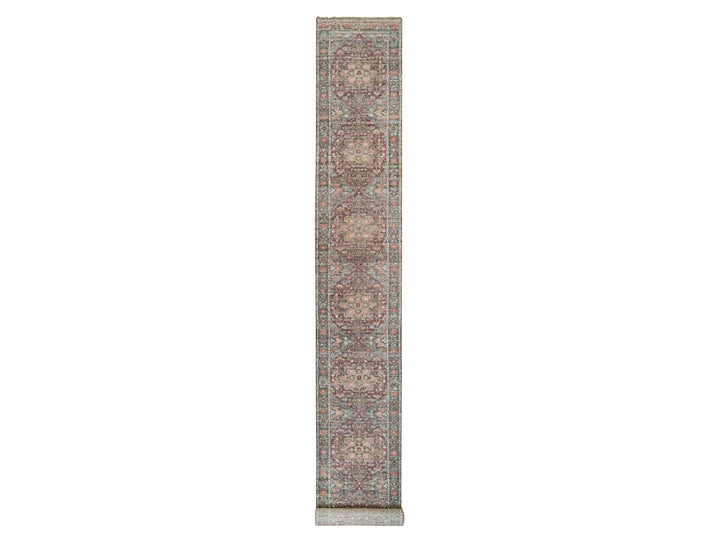 2'6" x 19'8" New Hand Knotted Red Wool Runner Oriental Rug - MOA10290143
