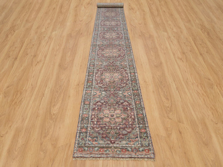 2'6" x 19'8" New Hand Knotted Red Wool Runner Oriental Rug - MOA10290143