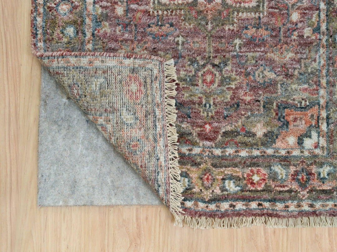2'6" x 19'8" New Hand Knotted Red Wool Runner Oriental Rug - MOA10290143